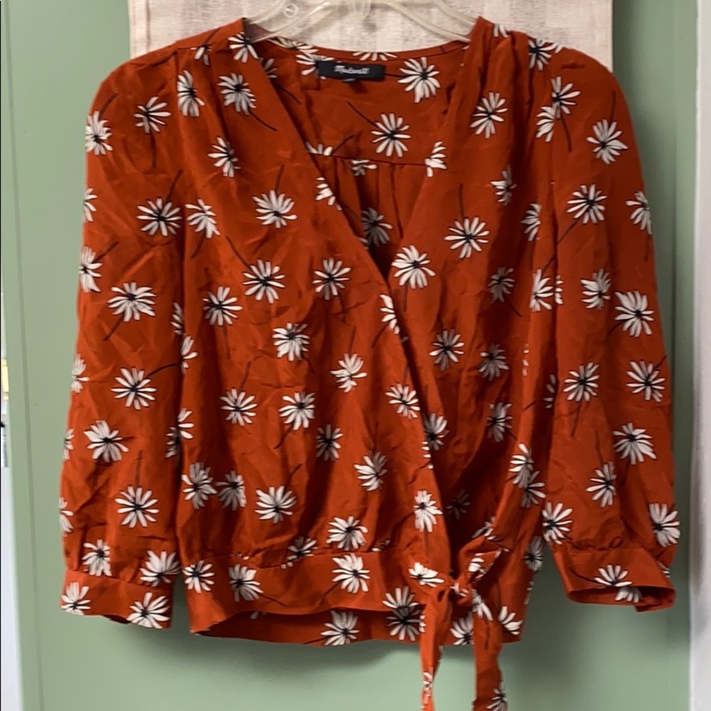 Madewell Silk Wrap Top